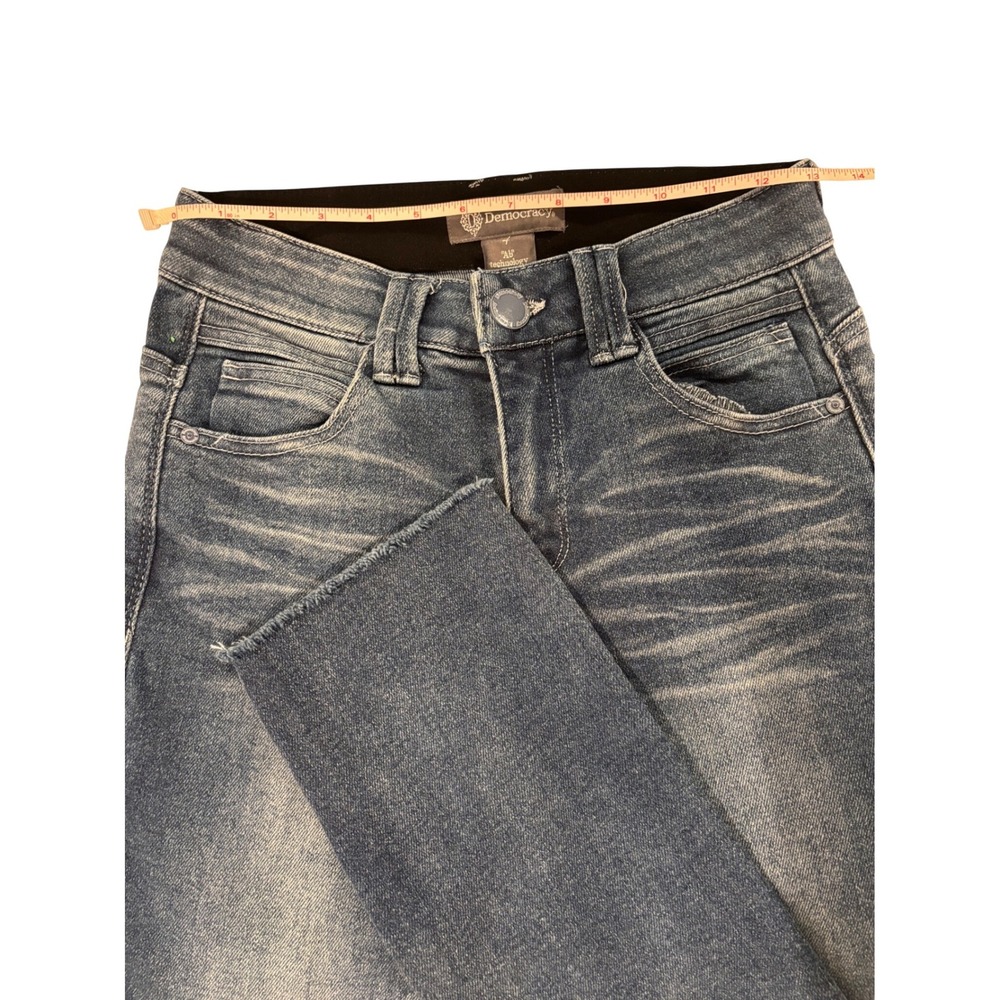 EUC Democracy Straight Leg Jeans Womens 4 Blue Absolution Raw Hem BN2160QGF8